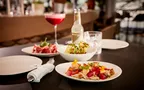 Bar food dishes with drinks