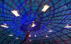 Threesixty Bar illuminated in red and blue