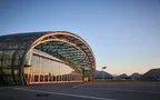 Outside view of Hangar-7 during sunset 