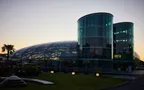 Outside view of Hangar-7 during sunset 