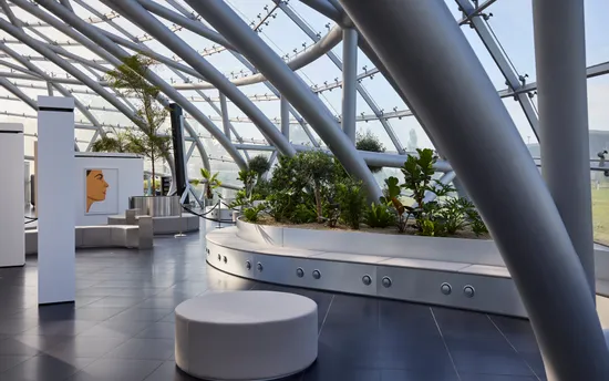 Architecture, plants, art exhibition
