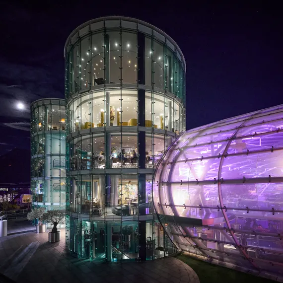Red Bull Hangar-7 at night