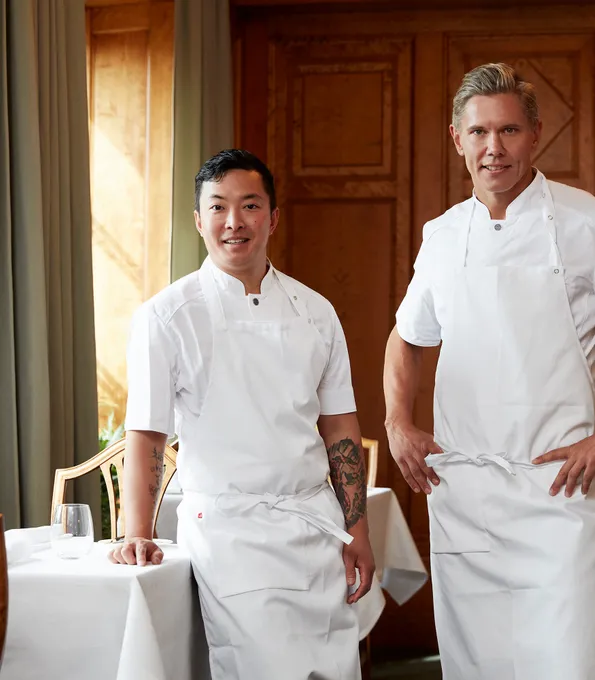 Portrait of Pi Le and Tommy Myllymäki, guest chefs in February 2026
