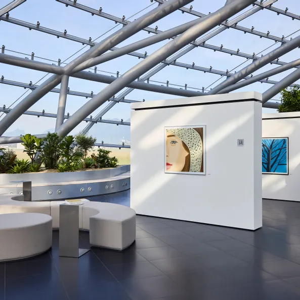 Architecture, plants, art exhibition