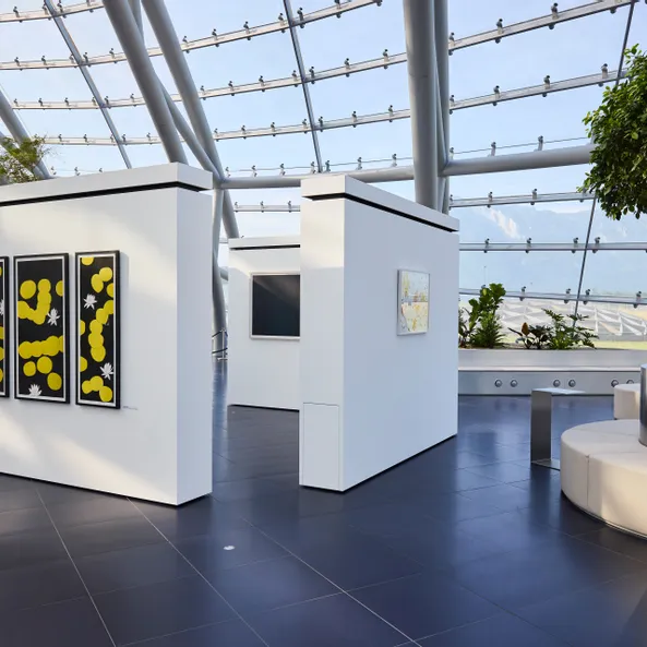 Architecture, plants, art exhibition
