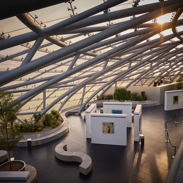 Architecture, plants, art exhibition