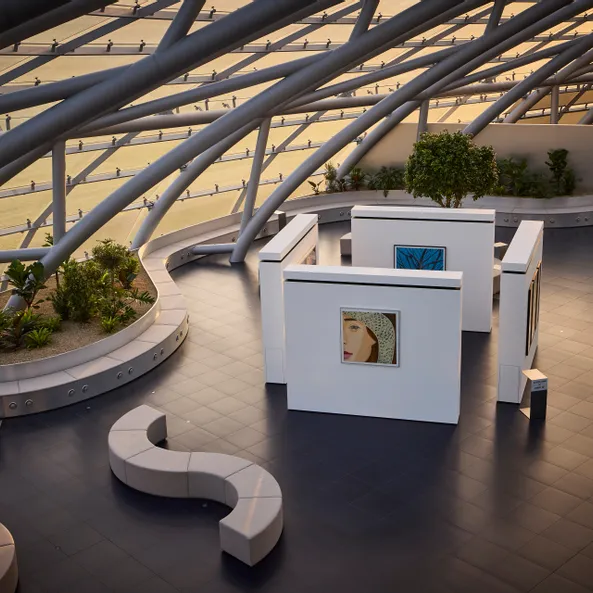 Architecture, plants, art exhibition